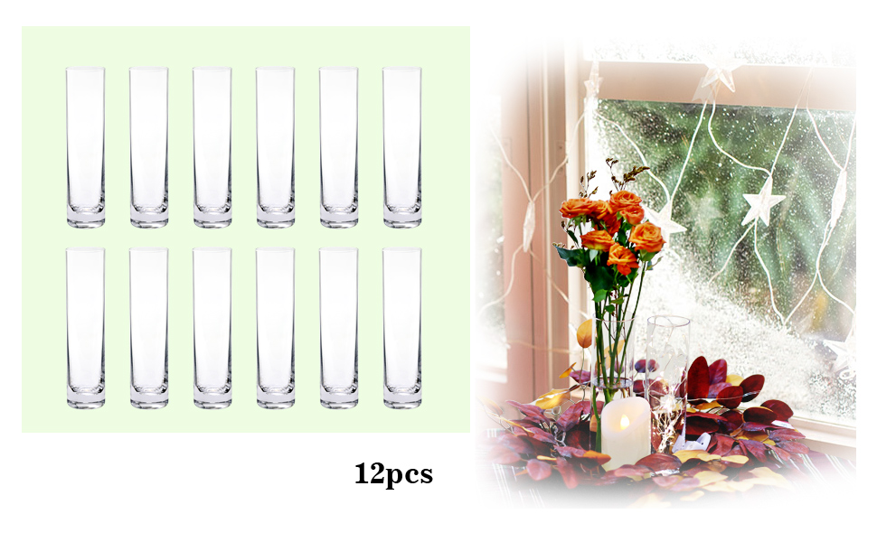  12 pc glass vases